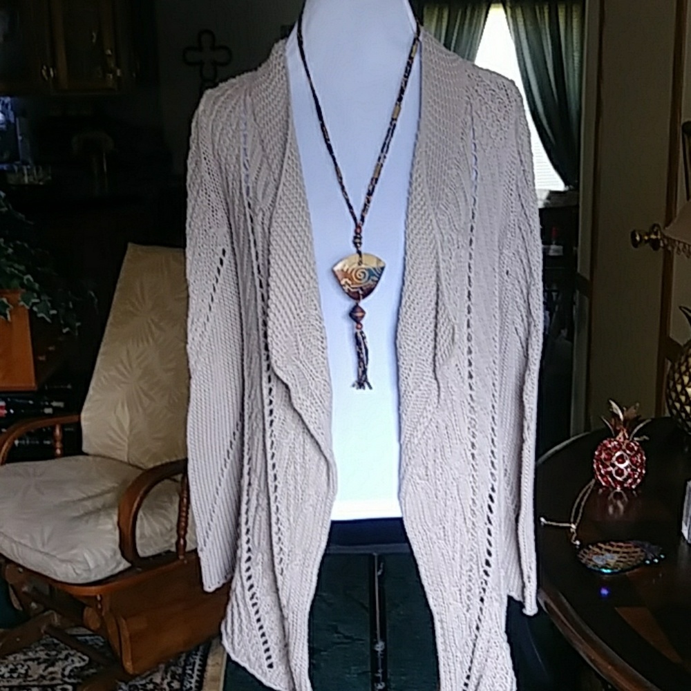 Lovely long open weave cardigan